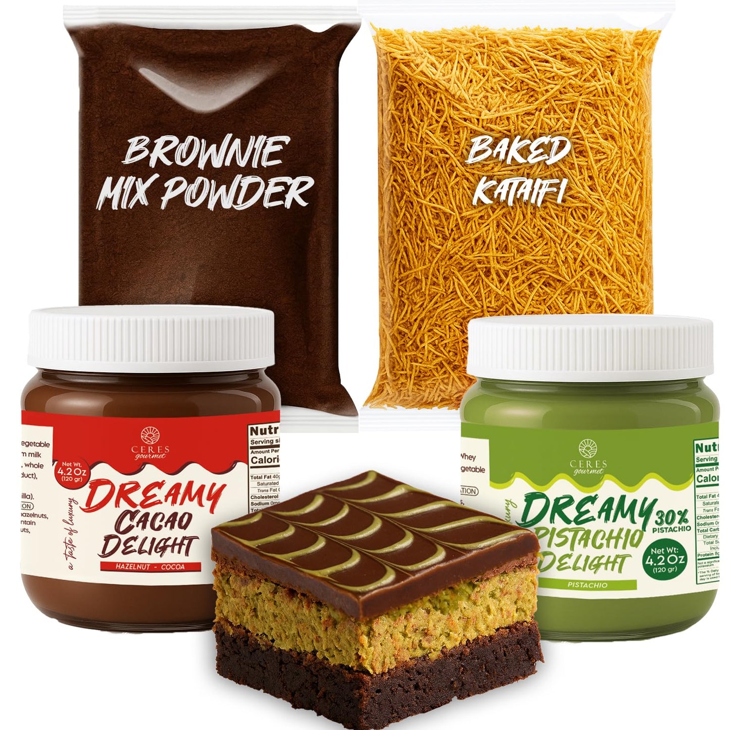 Dubai Chocolate Diy Kit - All-In-One Viral Dubai Brownie Creation Set With Browni Powder And Filling - Fun Baking Activity For All Sremove Levels