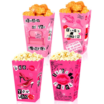LaVenty Mean Girl Popcorn Boxes Mean Girl Birthday Party Decoration Popcorn Boxes for Wedding Bridal Shower Bachelorette Theme G
