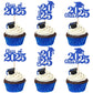 30 PCS 2025 Graduation Theme Cupcake Toppers Glitter Class of 2025 Cupcake Picks Graduation Cap Cake Decorations for 2025 Gradua