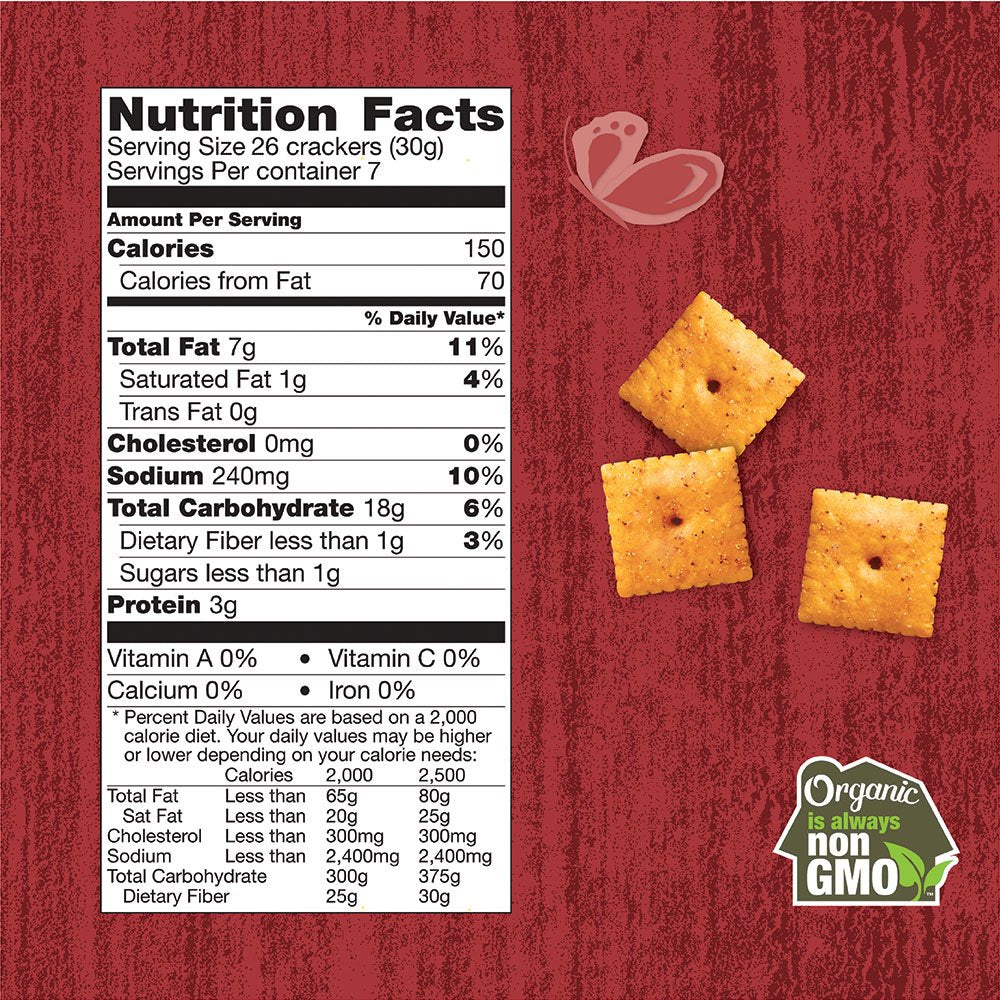 Annies Organic Bbq Cheddar Squares Flavoured Snack Crackers 7.5 Oz