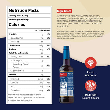 Torani Sugar Free Syrup  Lavender Flavoring for Drinks  Zero Calorie  Pump Included  25.4 Fl Oz