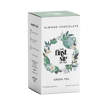 The Spice Hut Almond Chocolate Green Tea Pyramid Sachet Bags, Caffeinated, 16 Count Box