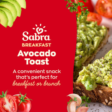 Sabra Breakfast Avocado Spread With Toast, Avocado Toast Also Great for On the Go Snacks and Lunches - 2.7 Oz Single-Serve Tray