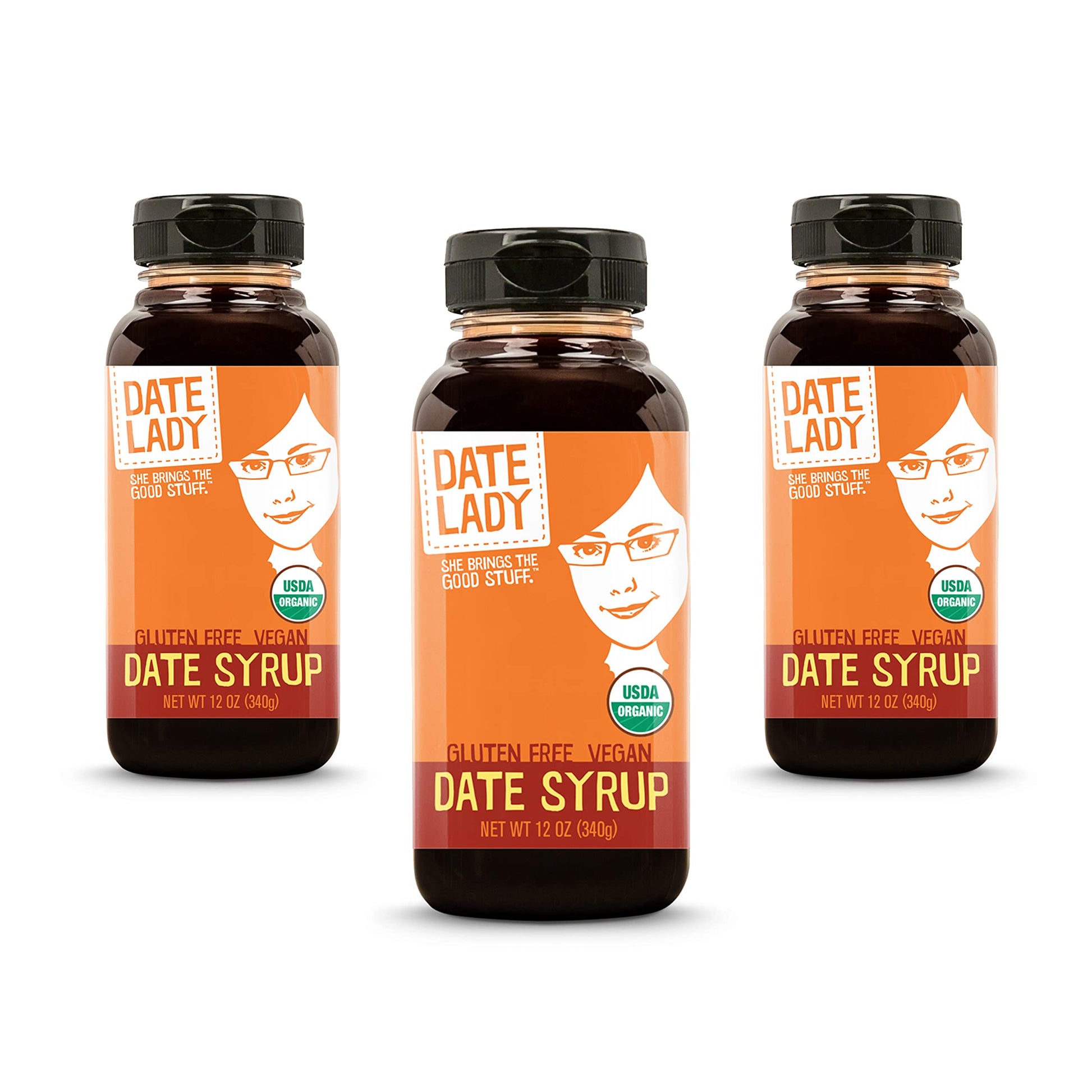 Award Winning Organic Date Syrup 12 Oz Squeeze Bottle | Vegan, Paleo, Gluten-Free & Kosher (3-Pack) Sugar Substitute | More Nutrition Than Maple Syrup Or Honey