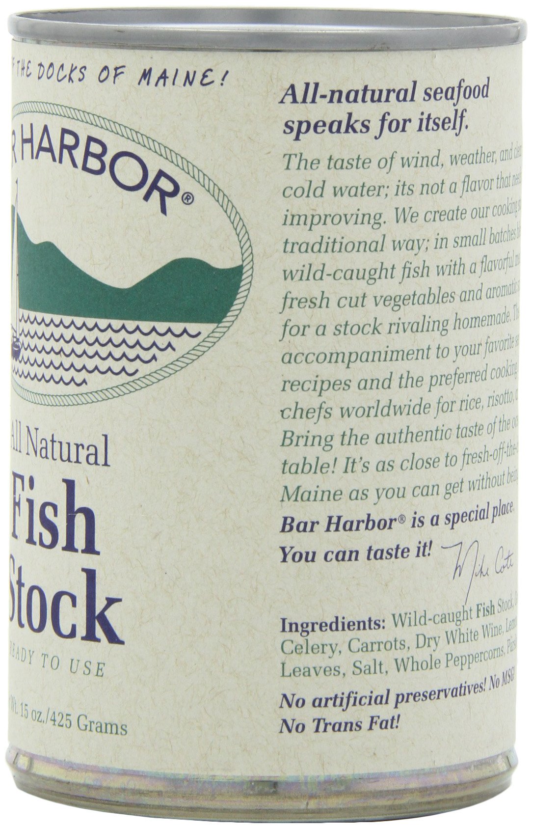 Bar Harbor Fish Stock - Gluten-Free Seafood Essence, 15 oz Can, Pack of 6