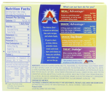 Atkins Endulge Chocolate Caramel Mousse Bar, 5 - 1.2 Oz. Bars (Pack Of 2)