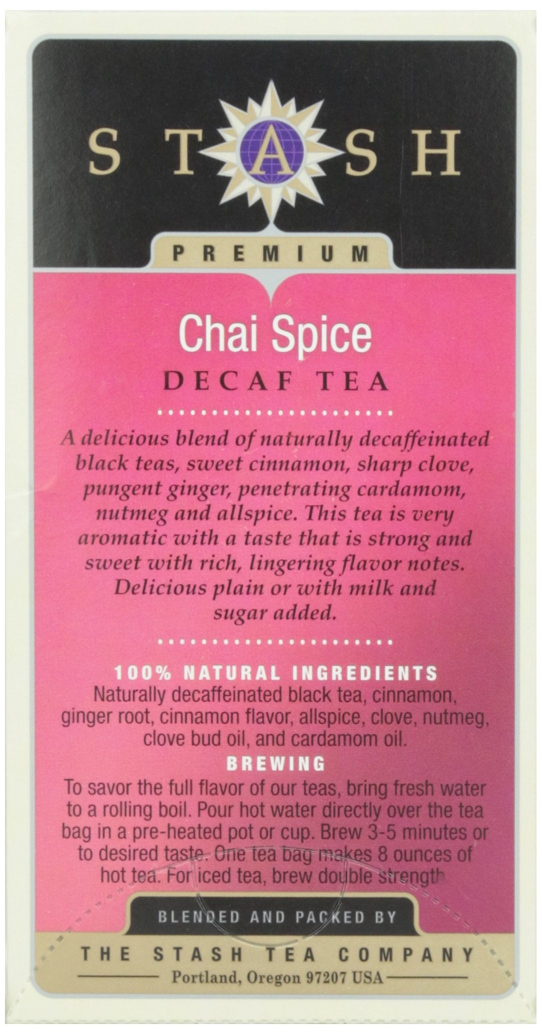 Stash Decaf Chai Spice Tea, Tea , 18 Ct