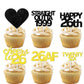 18pcs Black Gold Glitter Dessert Cupcake Pick for Straight Outta 1999 Cheer to 26 Years Old Theme Decor Supplies Happy 26th Birt