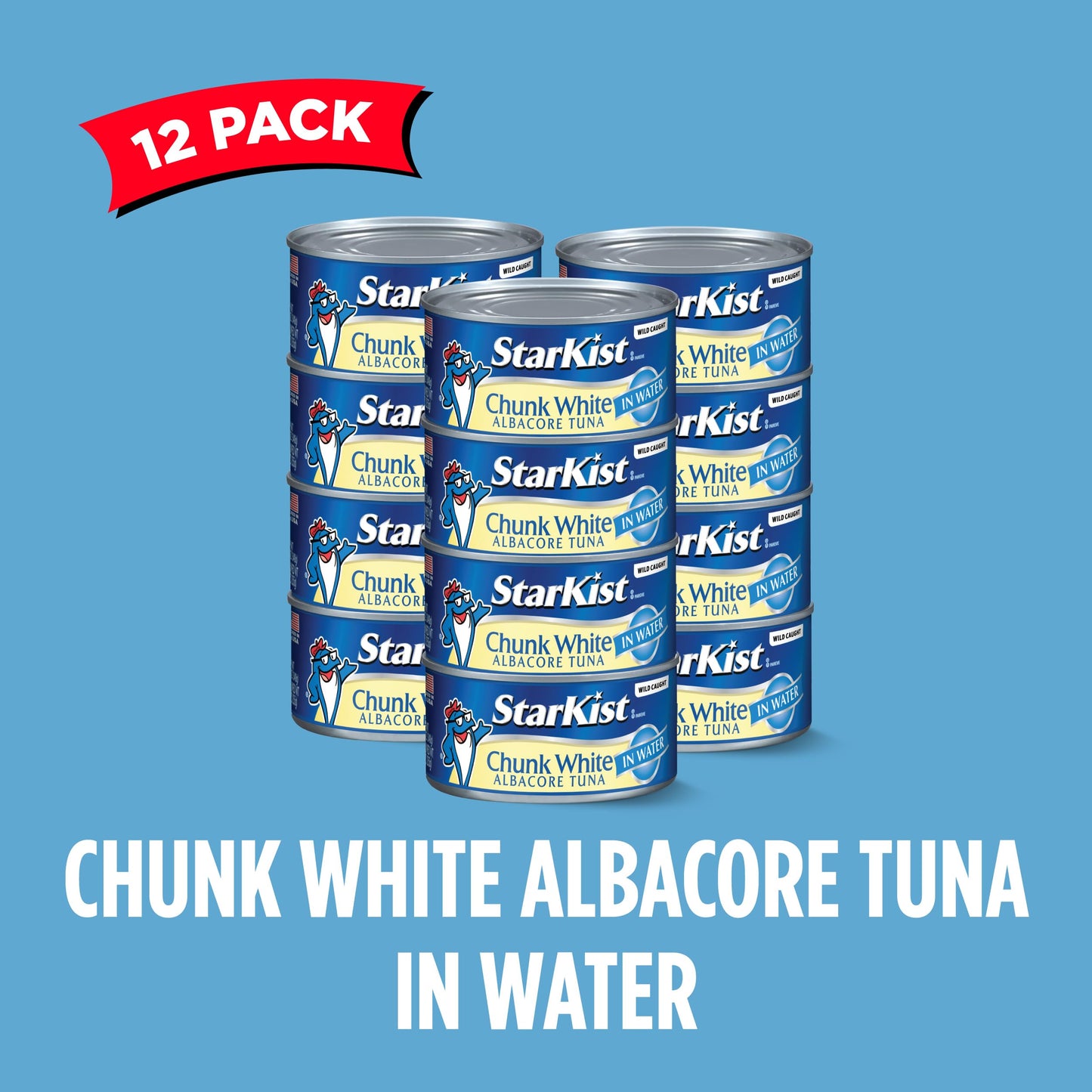 StarKist Chunk White Albacore Tuna in Water, 12 Oz, Pack of 12 - Premium Quality, Rich Flavor, Perfect for Quick Meals and Snacks