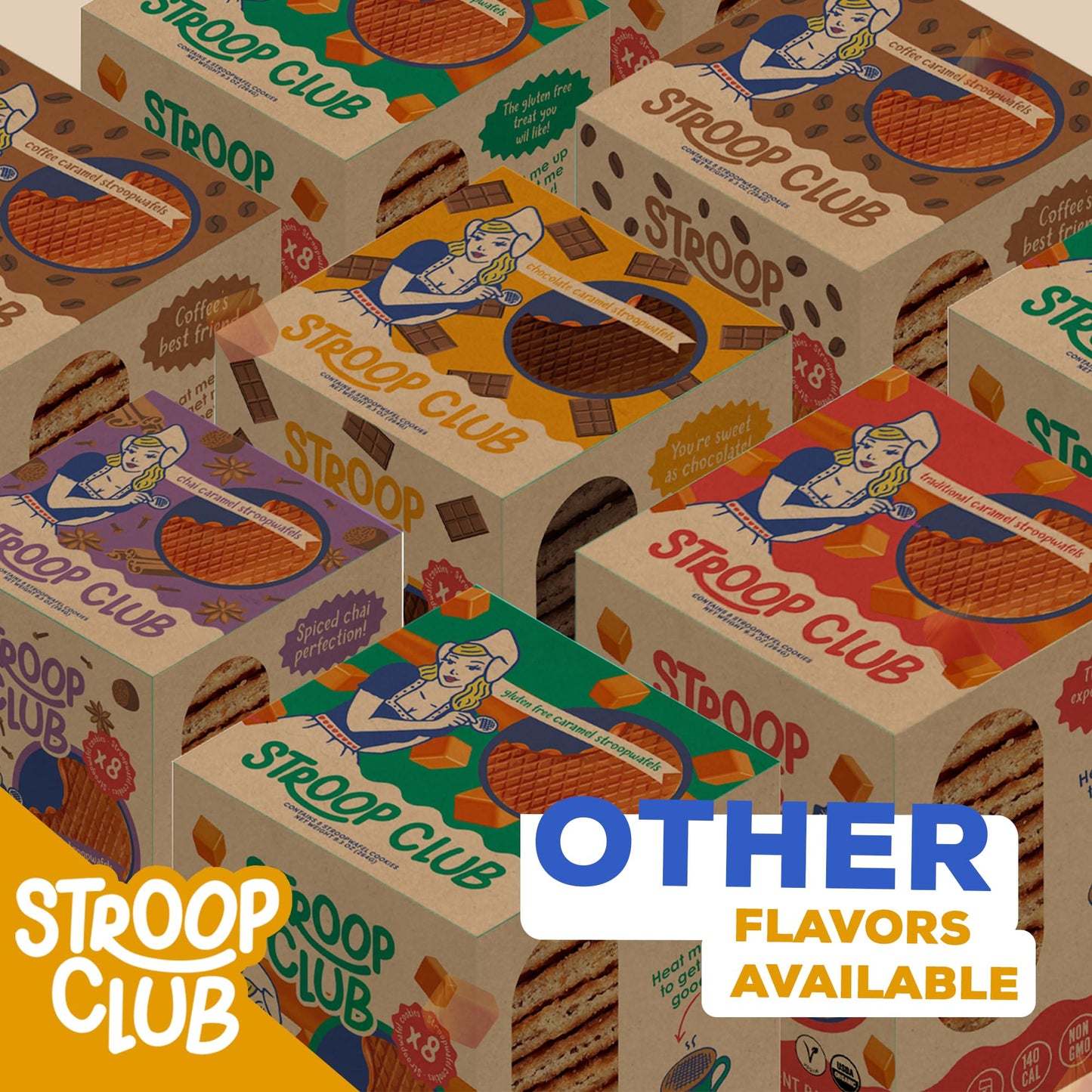 Stroop Club Chocolate Caramel Delights Cookies | Organic Waffles And Plant Based | Vegan Healthy Snacks Stroopwafels - 3 X Pack
