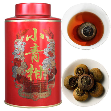 XIXICHA Puerh Tea Premium Tangerine Peel Pu-erh Tea 5.64oz(160g) Xiao Qing Gan Xinhui ChenPi Pu'er Citrus Yunnan Puerh Green Ora