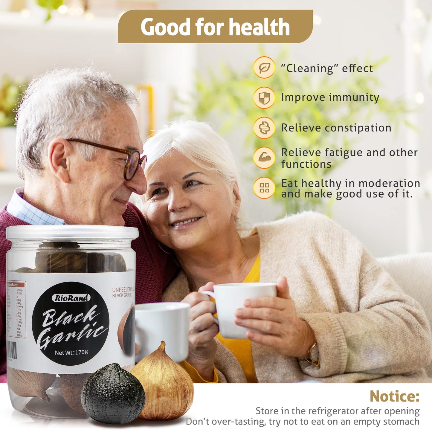 Riorand Black Garlic 4 Cans Of 170G Whole Black Garlic Aged For Full 90 Days Black Garlic 1.5 Pounds