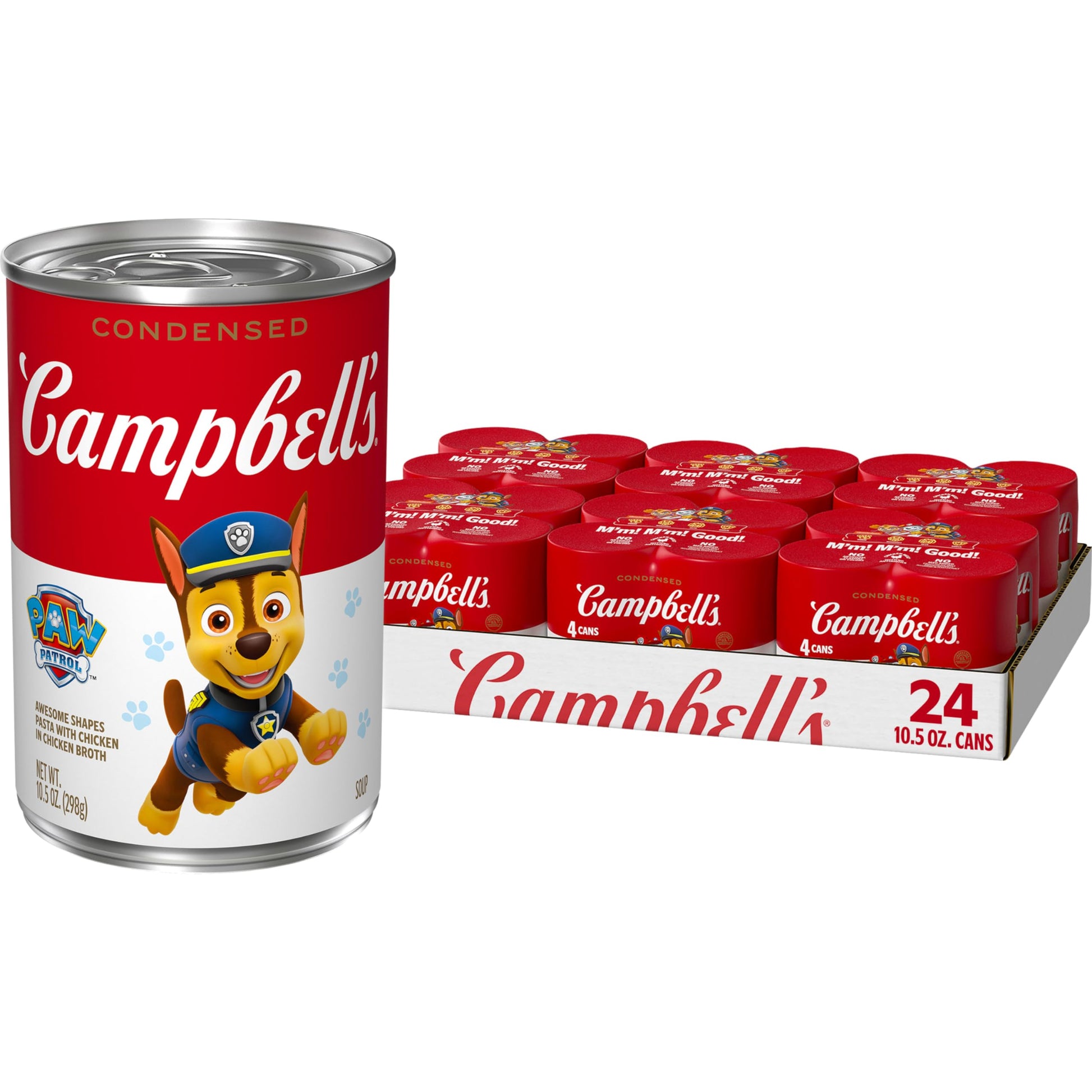 Campbells Condensed Kids Soup, Paw Patrol Awesome Shapes Pasta With Chicken in Chicken Broth, 10.5 oz Can (24 Pack)