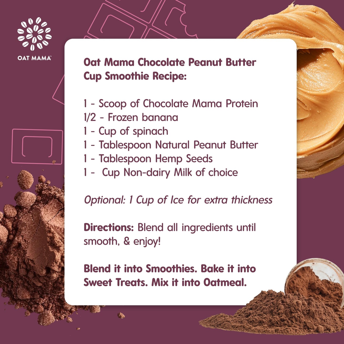 OAT MAMA Chocolate Mama Power Protein Powder for New Moms - Delicious, Natural Protein Powder with Lactation Support for Pregnan