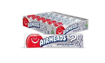 Airheads Candy, White Mystery Flavor, Individually Wrapped Full Size Bars, Taffy, Non Melting, Party, Pack Of 36 Bars