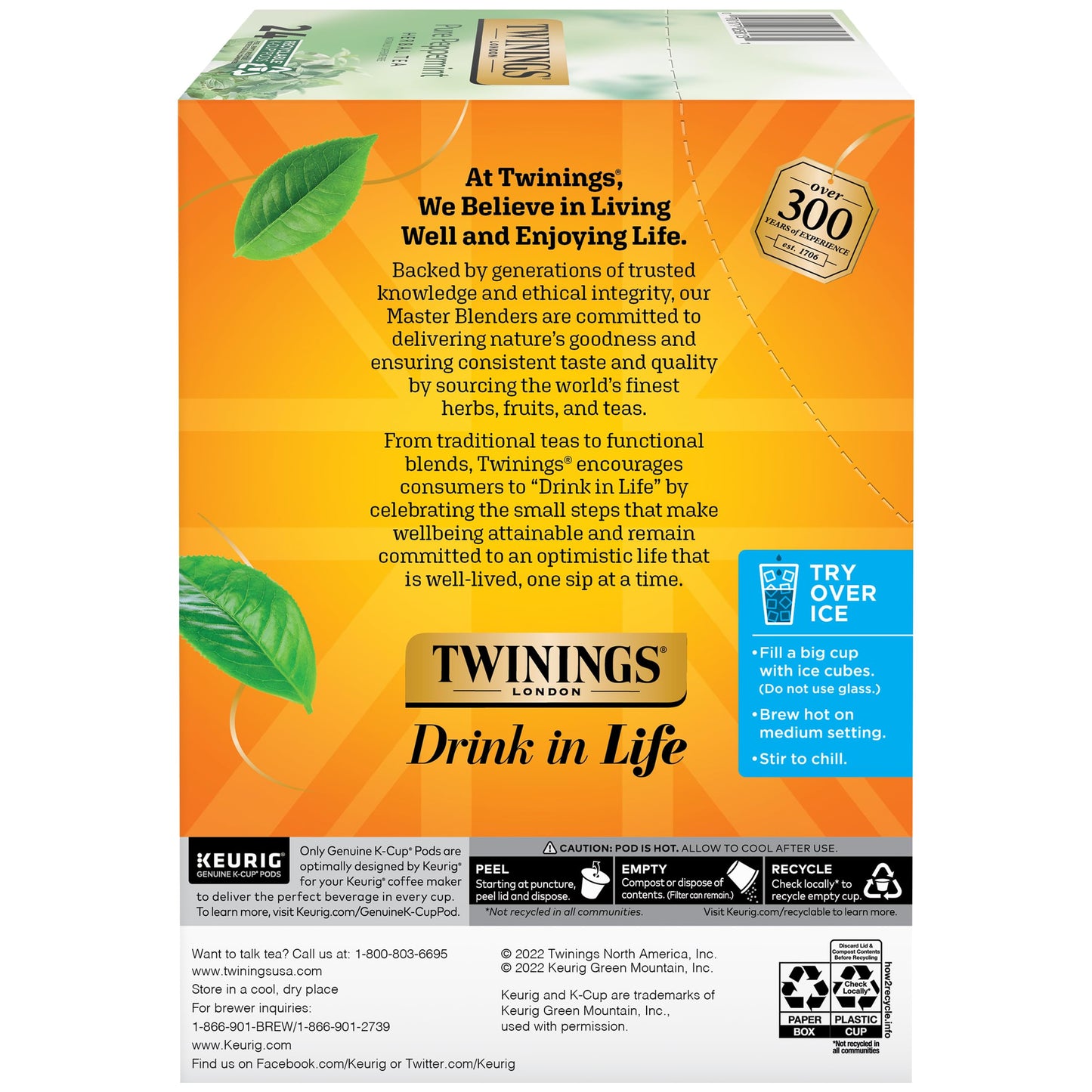 Twinings Of London Pure Peppermint Tea K-Cups For Keurig (48 Count)