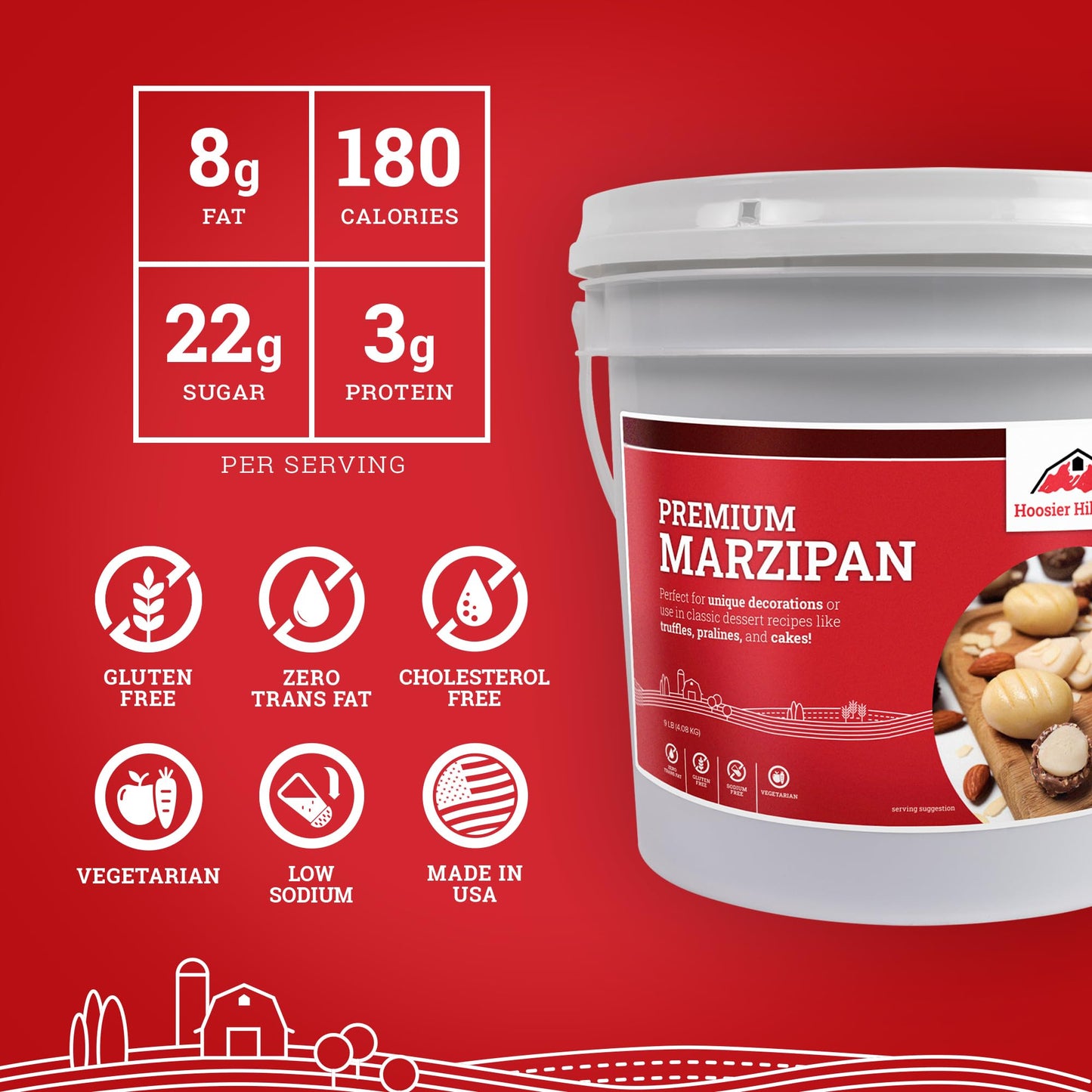 Hoosier Hill Farm Marzipan Paste Pail, 9Lb (Pack Of 1)