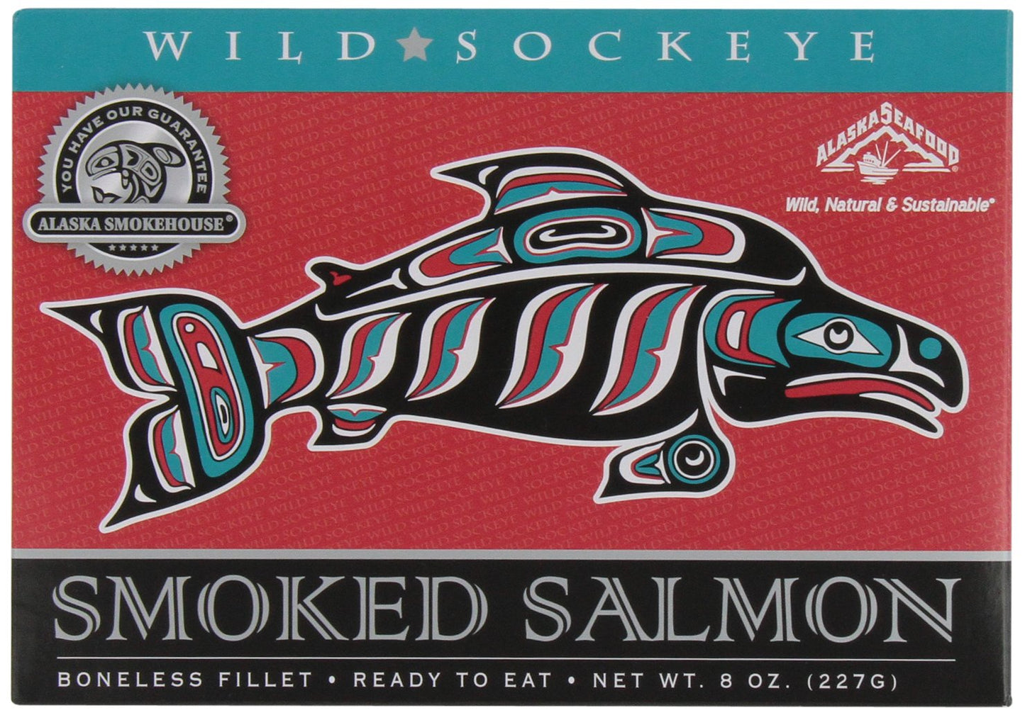 Alaska Smokehouse Smoked Sockeye Fillet Gift Box, 8-Ounce, Pack of 1