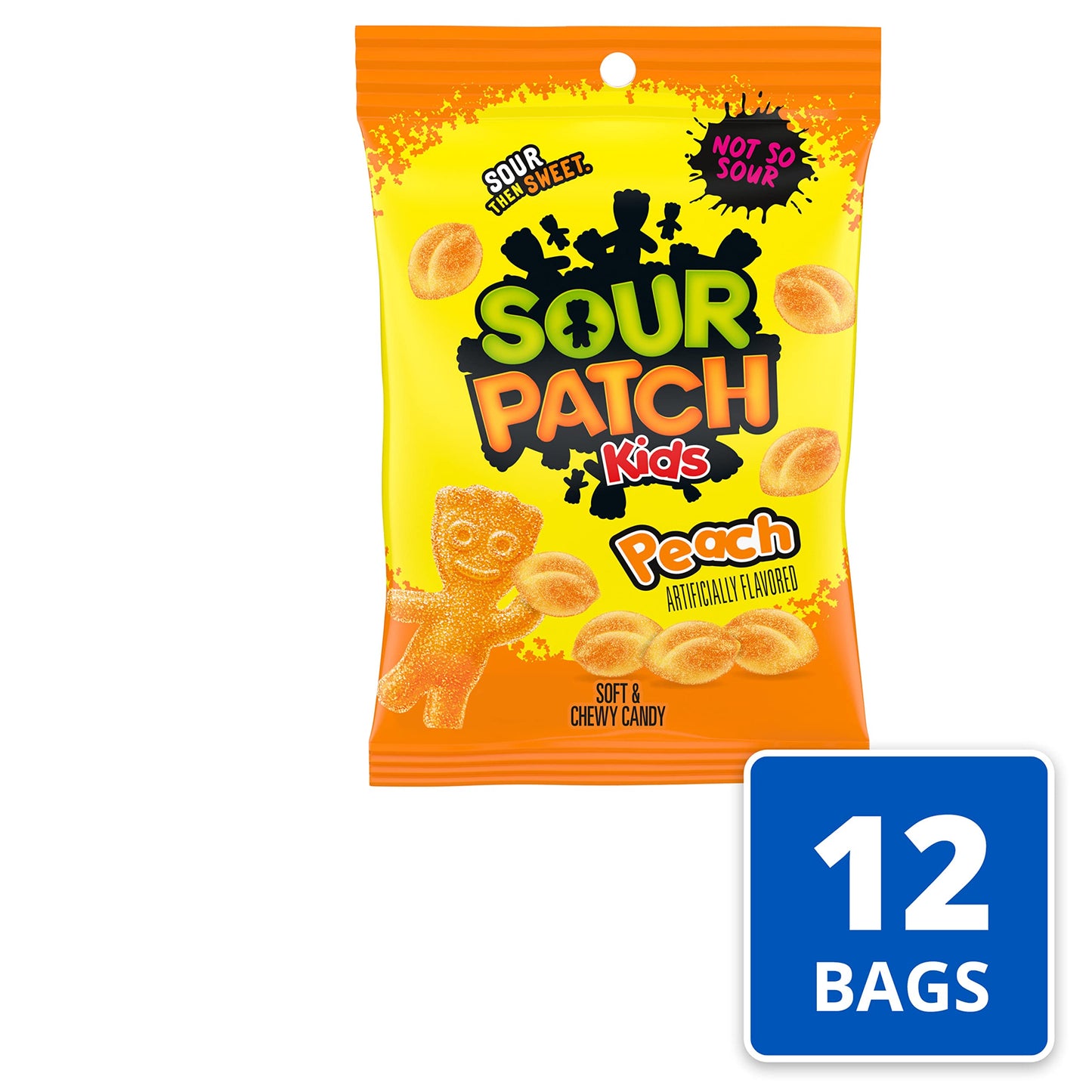 Sour Patch Kids Peach Soft & Chewy Candy, Bulk Candy, 12-8.07 Oz Bags