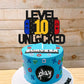 Level 10Th Unlocked Sign Cake Topper Happy 10Th Birthday Level Up Tenth Cake Decorations For Video Game Controller Themed Kids B