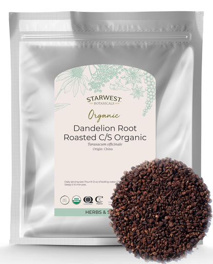 Starwest Botanicals Organic Dandelion Root Roasted Cut [1 Pound] Loose Tea in Bulk