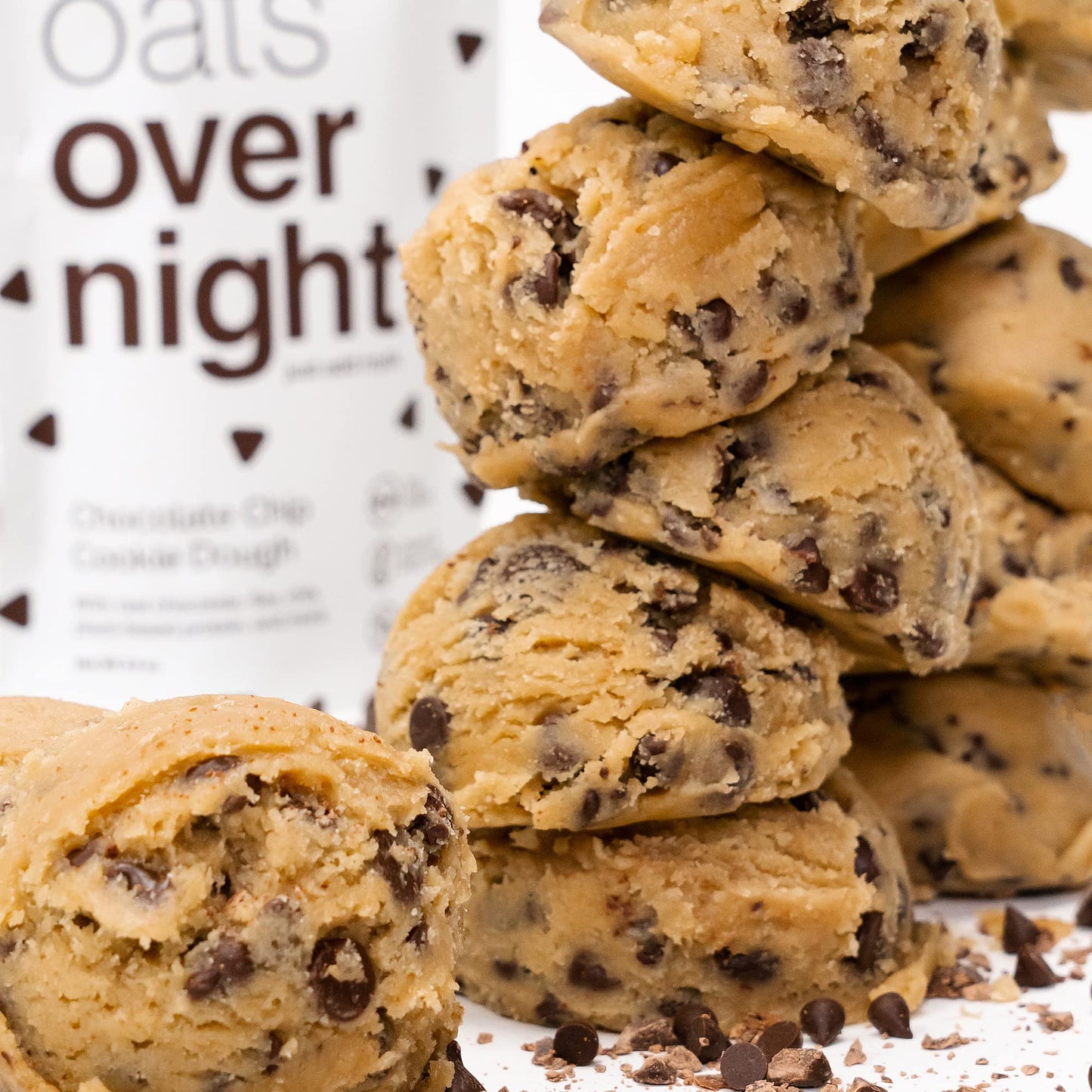 Oats Overnight Chocolate Chip Cookie Dough Breakfast Shake - Vegan, 20g Protein, Gluten Free, 2.6 oz per meal - 24 Pack