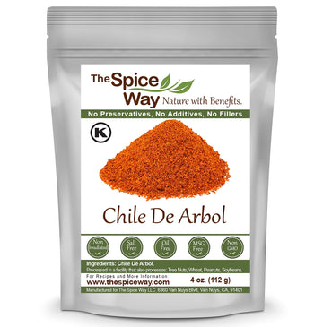 The Spice Way Chile De Arbol - Powder (4 Oz) Made From Pure Dried Chilis, Great For Mexican Dishes
