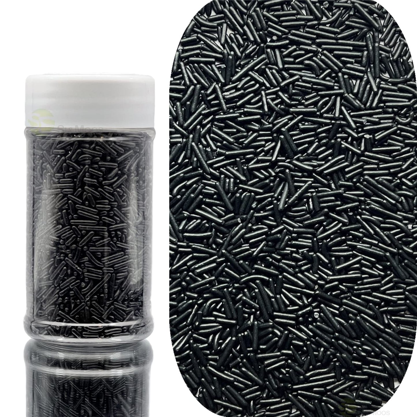 Se Si&Moos Black Jimmies Sprinkles Soft Jimmies Soft Sprinkles Edible Black Sprinkles For Cake Decorating, Ice Cream Toppings &