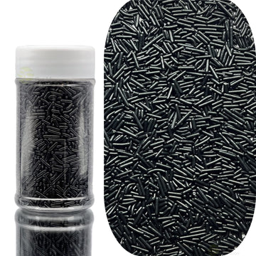 Se Si&Moos Black Jimmies Sprinkles Soft Jimmies Soft Sprinkles Edible Black Sprinkles For Cake Decorating, Ice Cream Toppings &