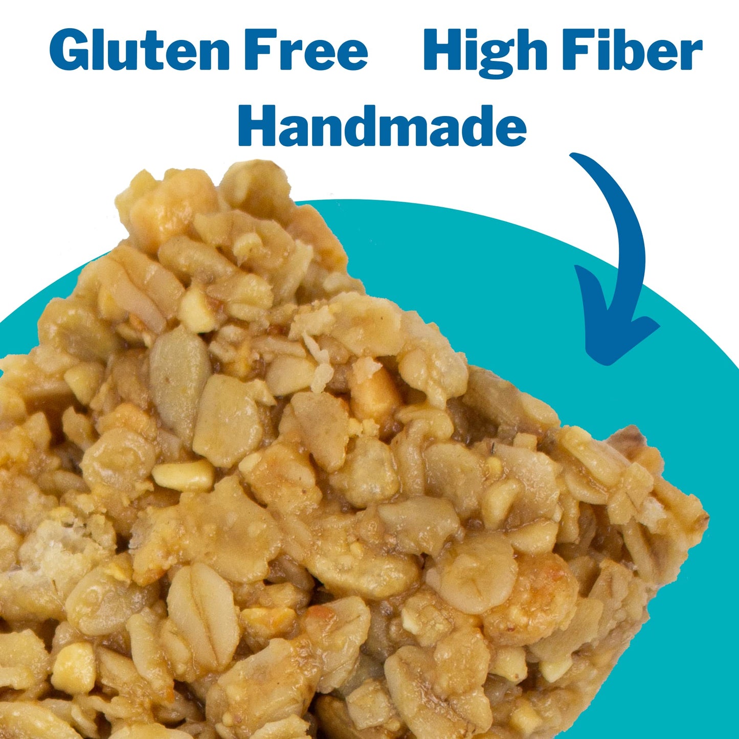Lenka Handmade Craft Granola Bars - Peanut Butter With Sea Salt Gluten Free High Fiber - Sweet & Salty Chewy Organic Granola Bar