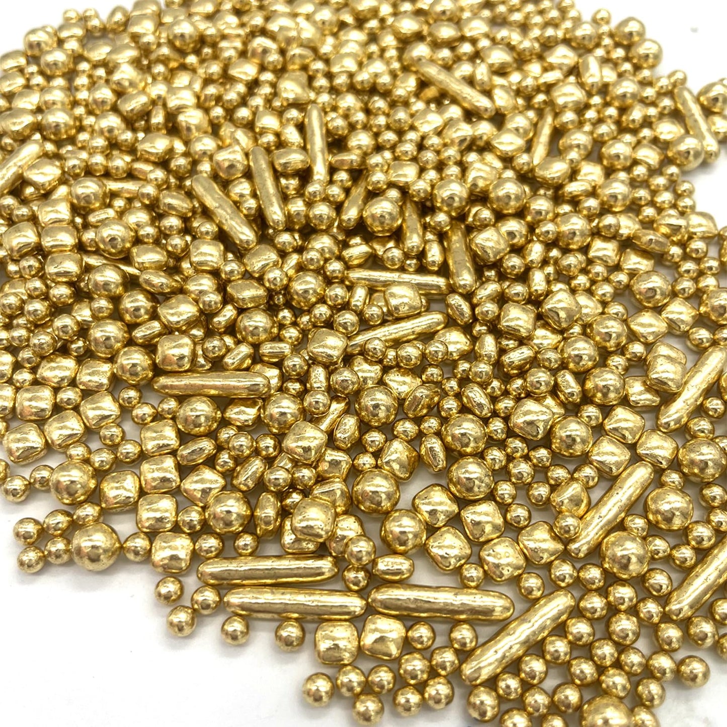 Weraru Edible Gold Sprinkles Pearl Mix Candy Mixing Size Baking Edible Cake Decorations Cupcake Toppers Cookie Decorating Celebr