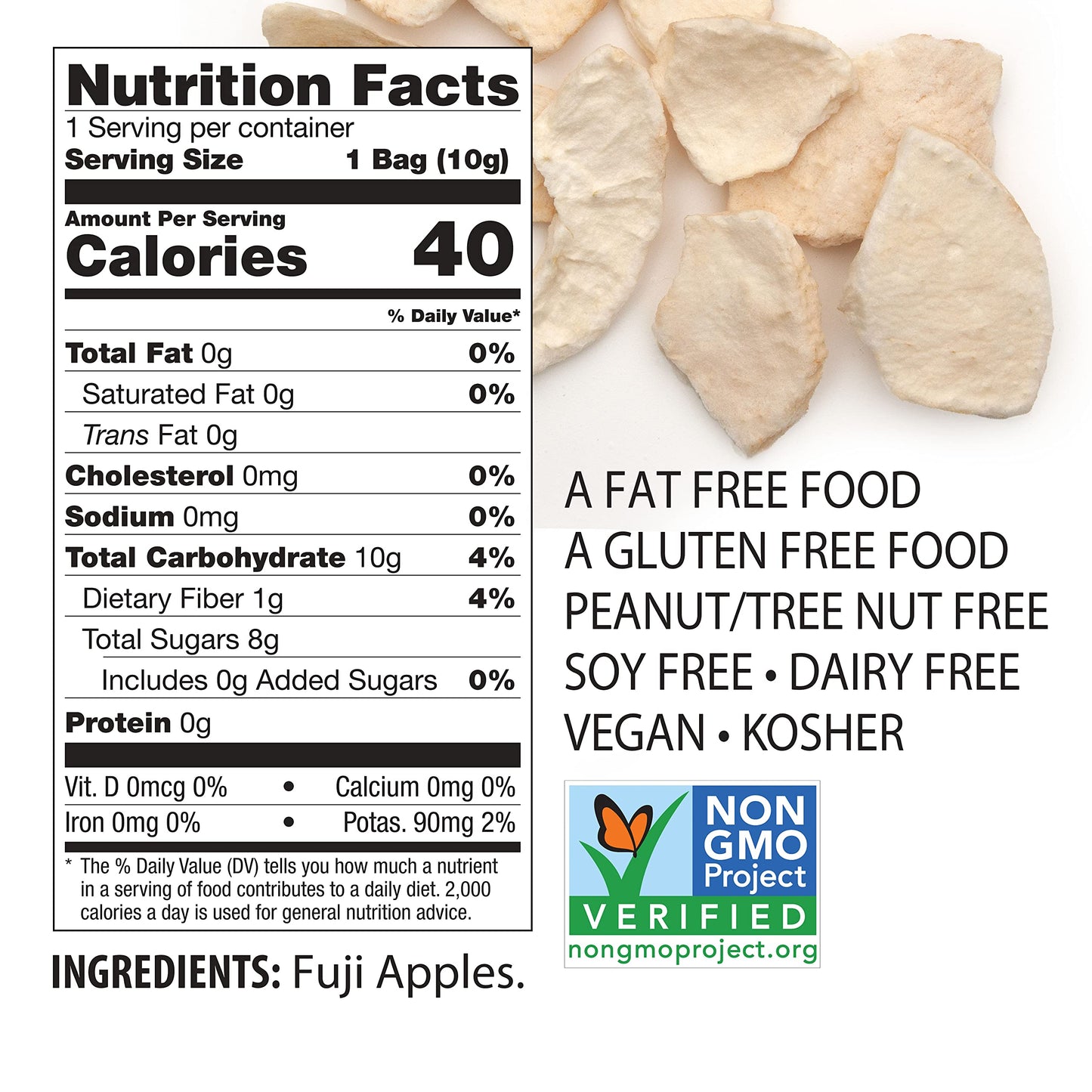 Brothers All Natural Freeze Dried Fruit Crisps, Fuji Apple, 12 Pack, Gluten Free, Vegan, Healthy Snack