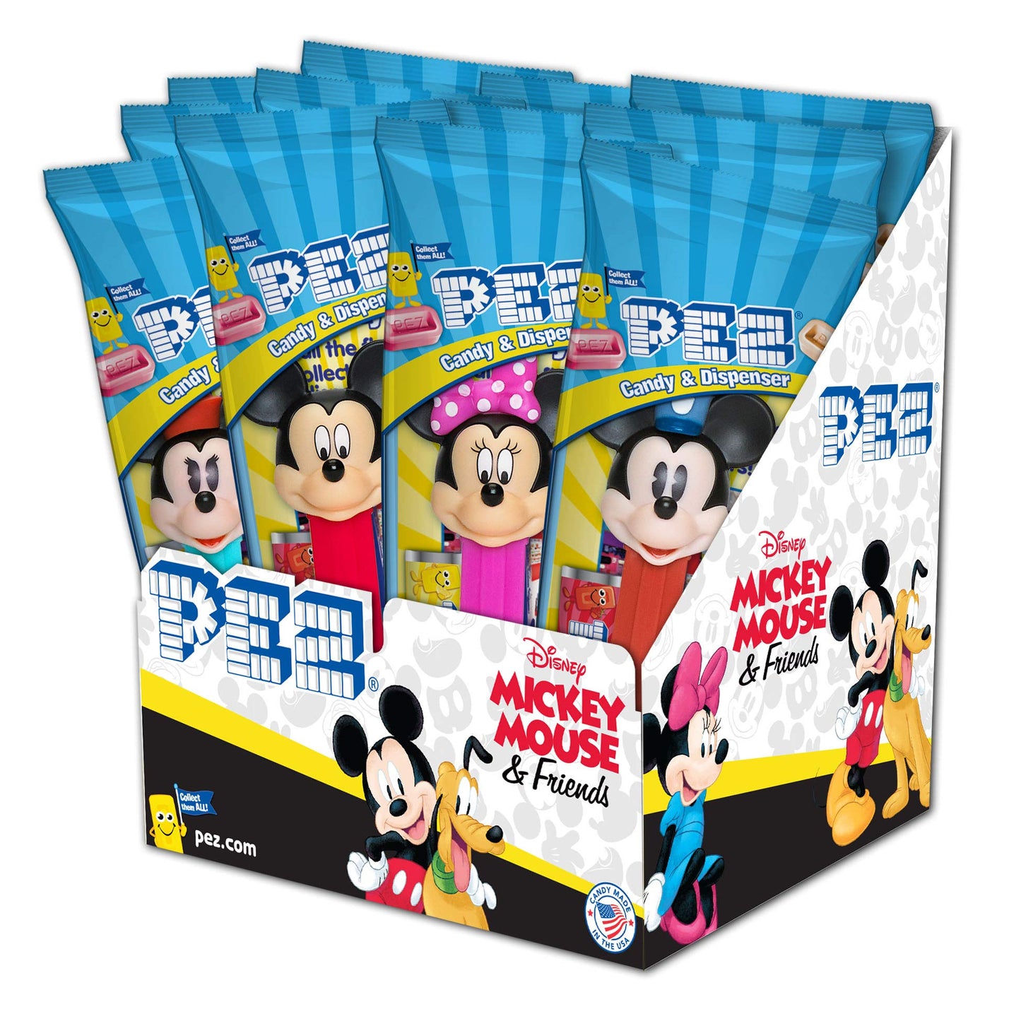 Pez Disney Mickey, Assorted Candy Dispensers 0.58 Ounce (Pack Of 12)