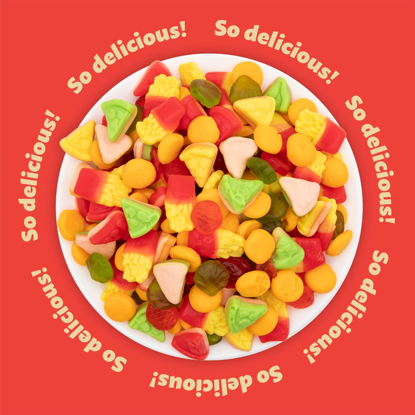 ILIKE! Gummy Candy Mix - Fast Food Gummies, 2 Pound Bag, Assorted Burgers, Fries, and Pizza Shapes for Kids Parties and Goody Bags