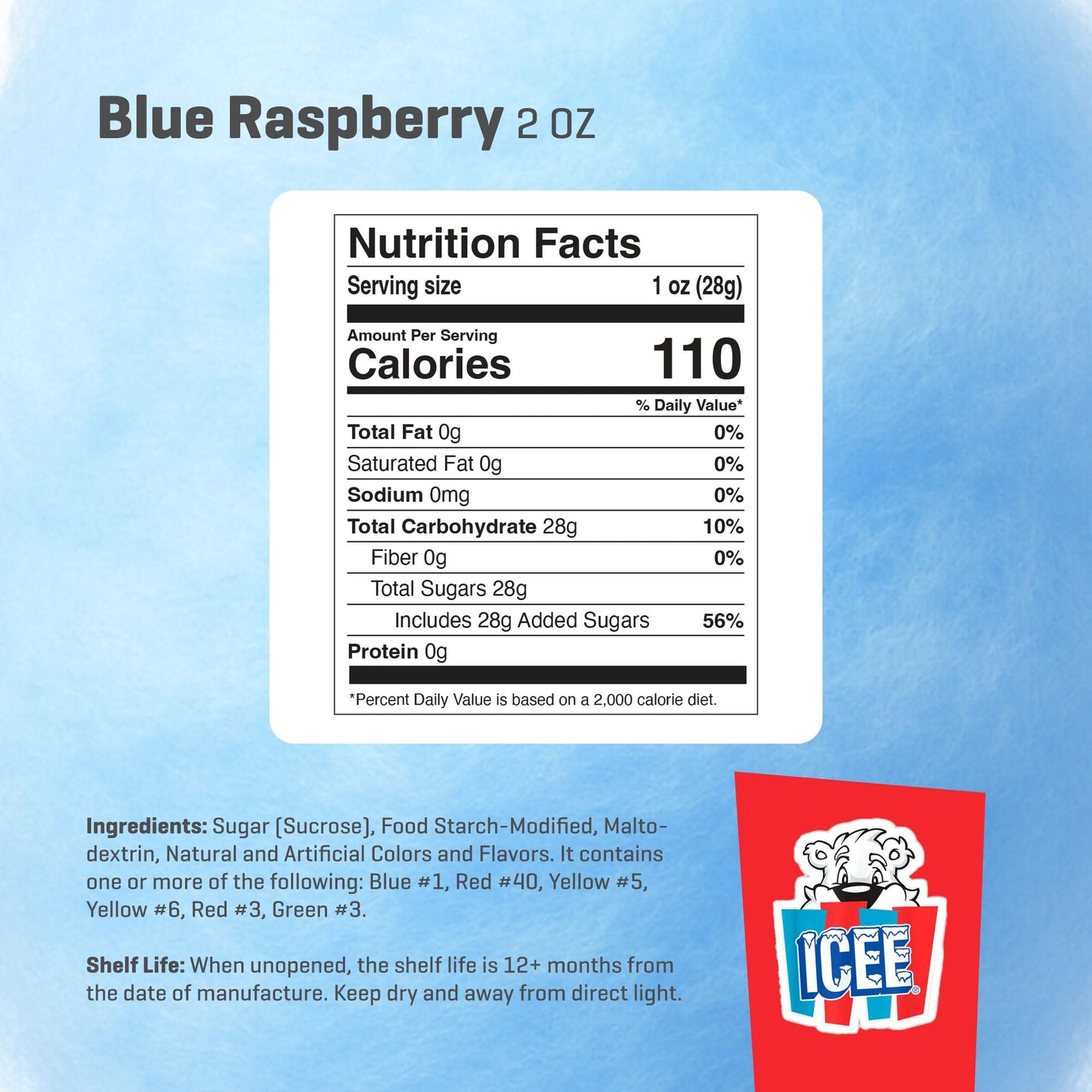 ICEE Cotton Candy - Sweet Carnival Treat, Fluffy & Airy Snack, Perfect for Kids & Adults, Bucket with Handle, Great for Parties,