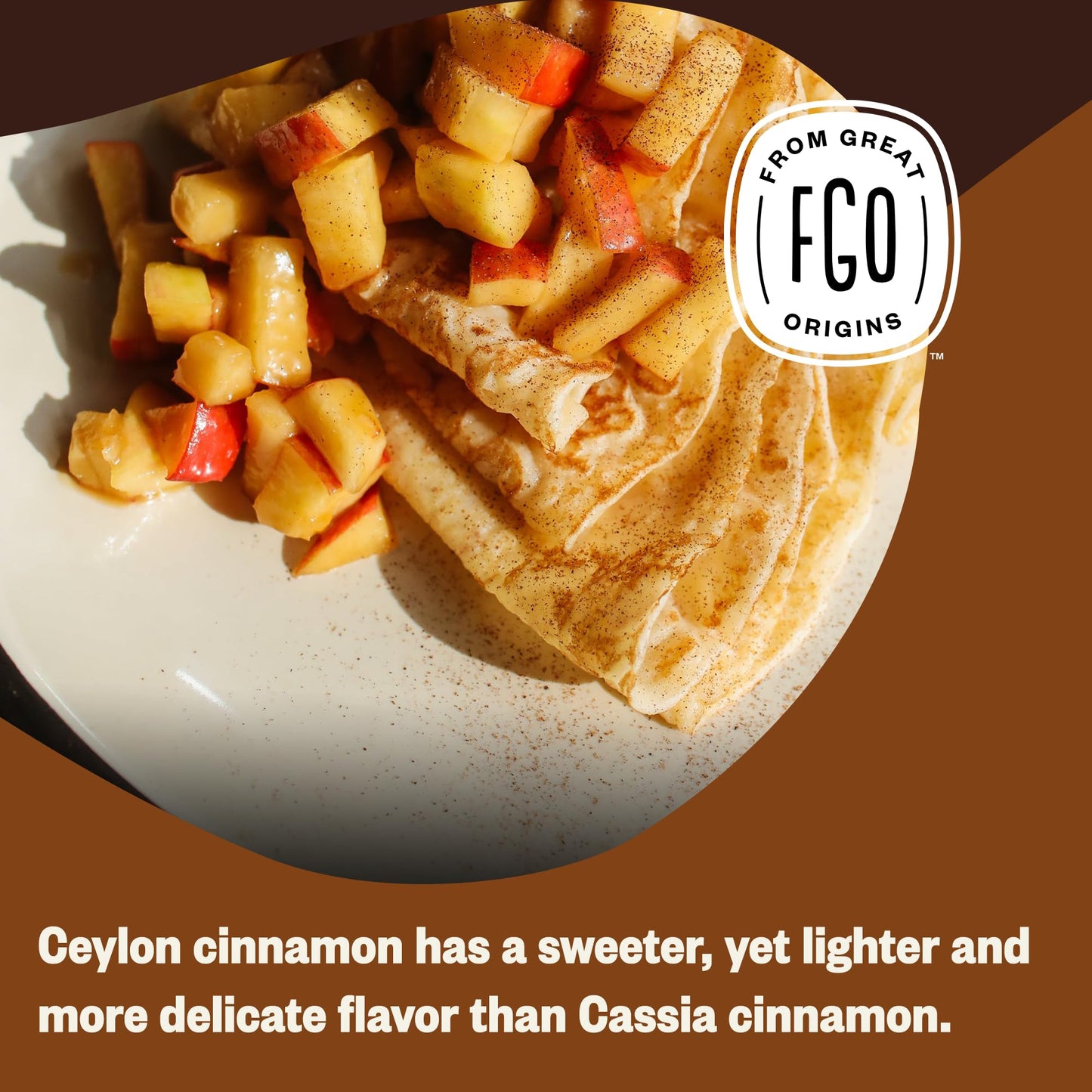 FGO Organic Ceylon Cinnamon Powder - 16oz Non-GMO Spice for Baking & Cooking, Additive Free