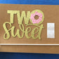 Double Sided Glitter Two Sweet Cake Topper With Donut, Cake Topper For 2Th Second Birthday Party Supplies