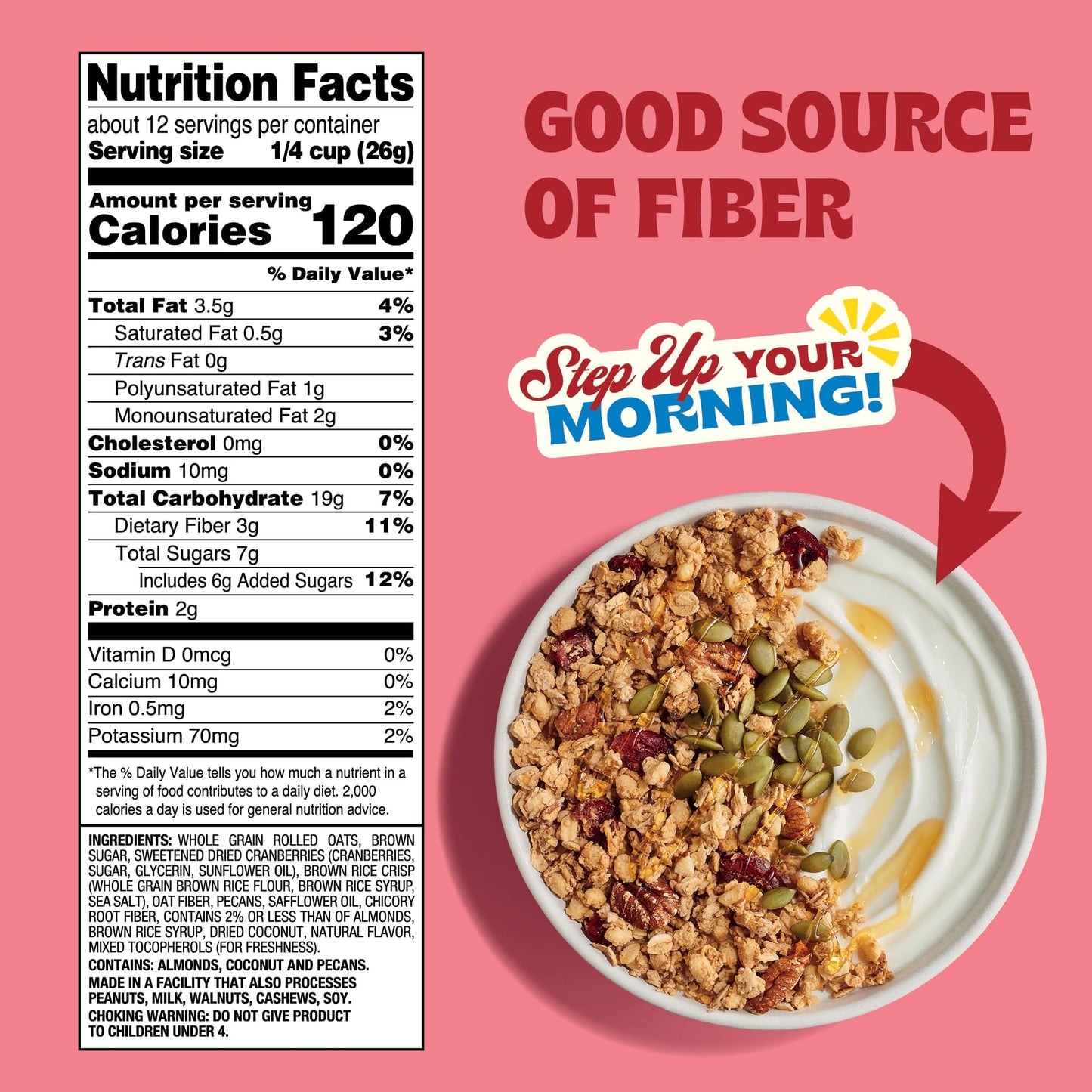 Back To Nature Non-Gmo Granola, Cranberry Pecan, 12 Ounce