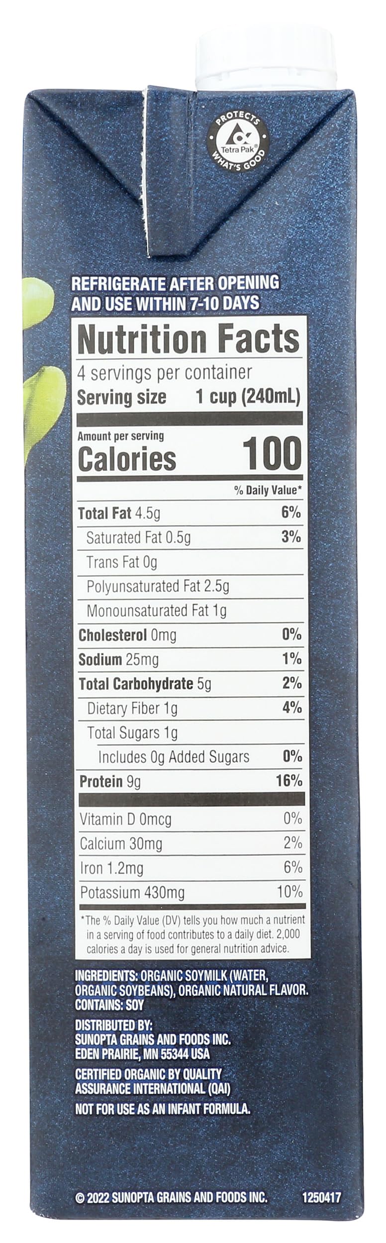 Westsoy, Soy Milk Vanilla Unsweetened Organic, 32 Fl Oz