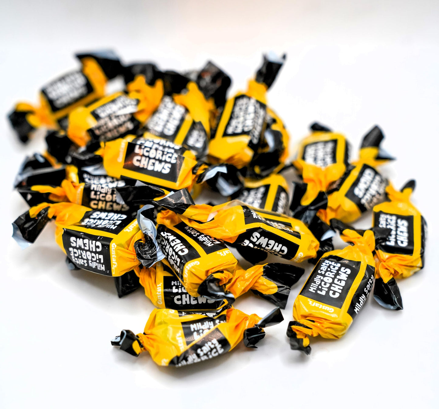 DM Sweets Mildly Salty Licorice Toffee - 100 Pieces of Fresh Soft Chewy Delicious Individually Wrapped Creamy Toffee, Black