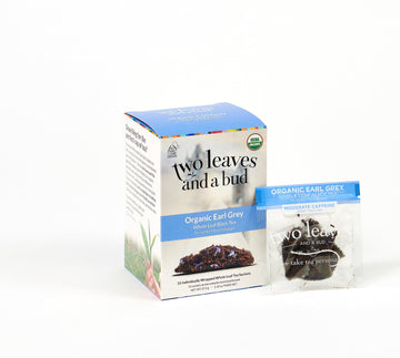 Two Leaves And A Bud Organic Earl Grey Tea Bags, Whole Leaf Caffeinated Black Tea In Compostable Sachets, Caffeinated Black Tea Flavored With Bergamot, Add Milk And Sugar, 15 Count (Pack Of 1)