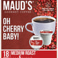 MAUDS Cherry Flavored Coffee Pods, Medium Roast, 18 Count, Compatible with Keurig K Cups, 100% Arabica Beans