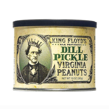 King Floyds Dill Pickle Virginia Peanuts, Salted Dill Flavor, 10 oz Resealable Tin
