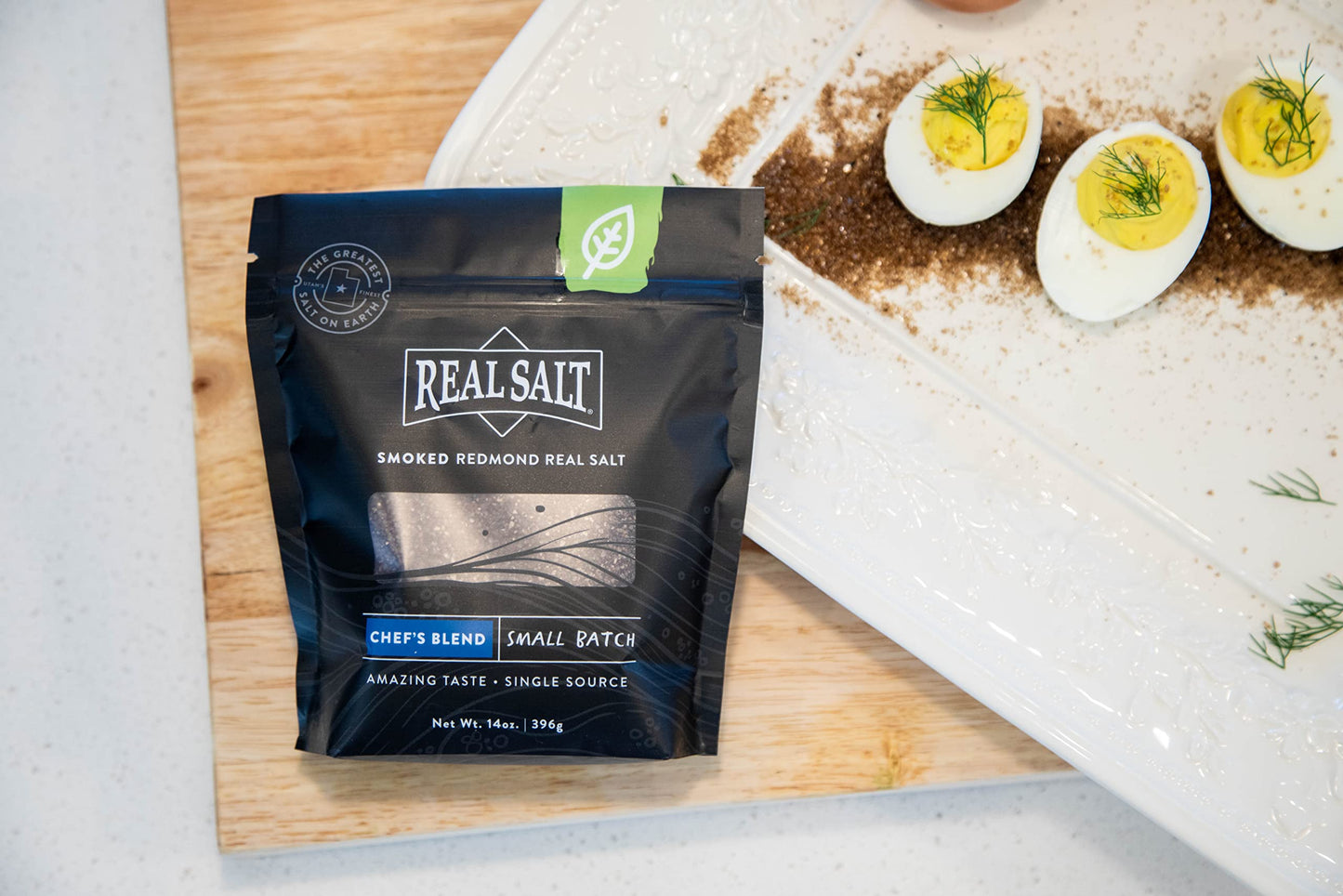 REDMOND Real Salt Smoked Salt, Chefs Blend, 14 oz Pouch