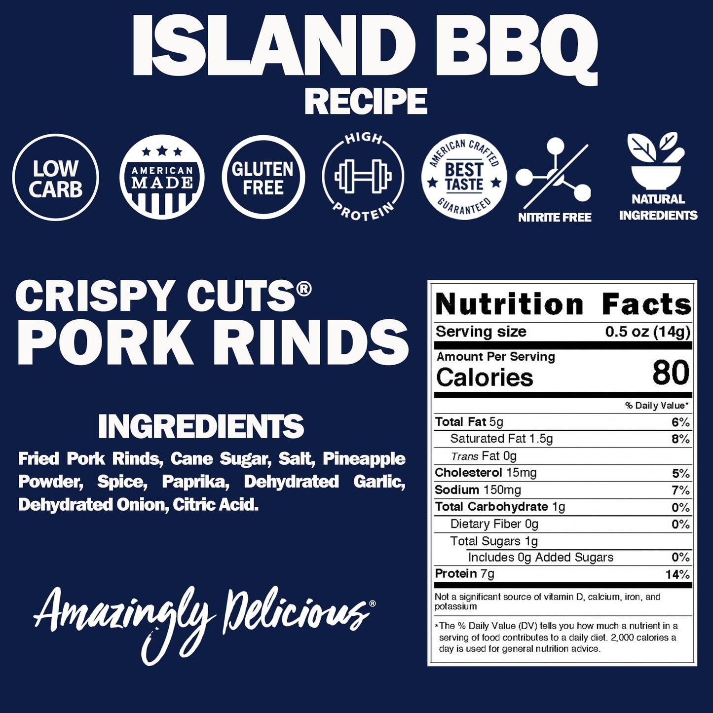 Field Trip Gluten Free Pork Rinds, Paleo And Keto Friendly Airy Puffs, Crunchy High Protein Snacks, Low Carb Snack From Back Pork Skins, 2.5Oz Bag, 4 Pack, Island Bbq, Holiday & Christmas Gift Item