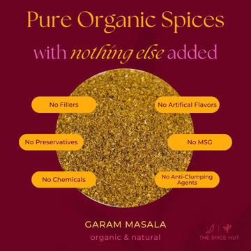 Organic Garam Masala Seasoning Quick Easy Blend For Indian Cooking, 2 Ounce, The Spice Hut, Small Pouch - Salt Free