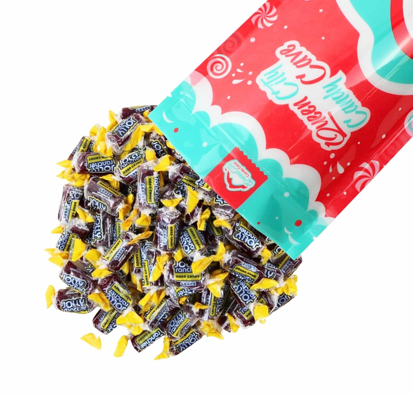 QUEEN CITY CANDY CAVE Jolly Ranchers Hard Candy - Grape Flavor, 2 Pound Bulk, Individually Wrapped, Purple
