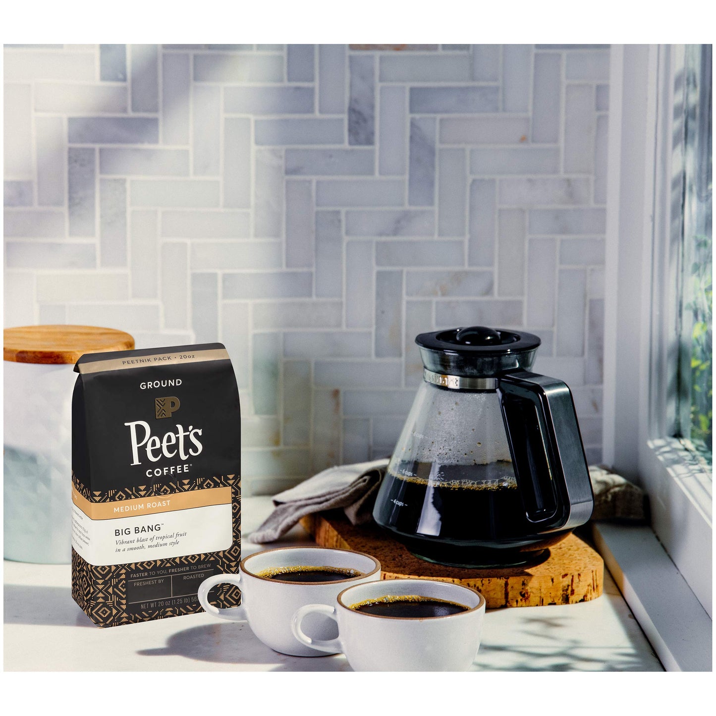 Peet'S Coffee Big Bang, Medium Roast Ground Coffee, 20 Ounce Peetnik Pack