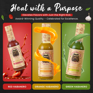 Polo Sauces Habanero Hot Sauces (Pack of 3) - America's Favorite and Award-Winning Habanero Sauce Mixed with Bell Pepper, Spices