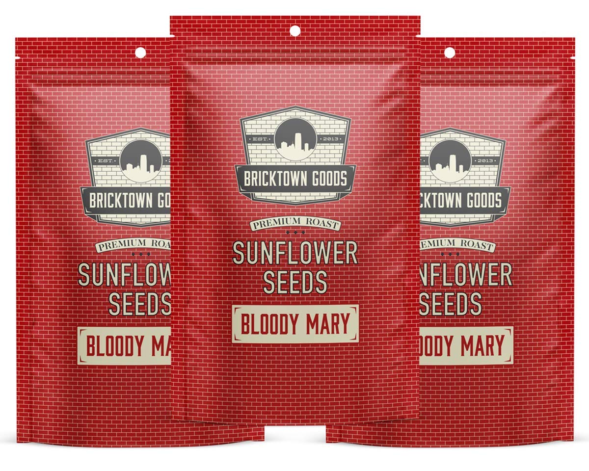 Bricktown Goods Bloody Mary Flavored Sunflower Seeds - 3 Pack - Boldly Seasoned and Roasted In-Shell Sunflower Seeds - 24 oz Total